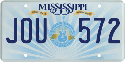 MS license plate JOU572