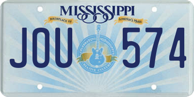 MS license plate JOU574