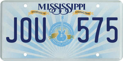 MS license plate JOU575