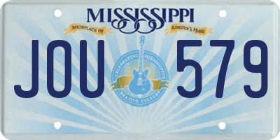 MS license plate JOU579