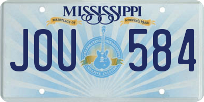 MS license plate JOU584