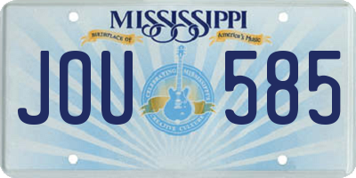 MS license plate JOU585