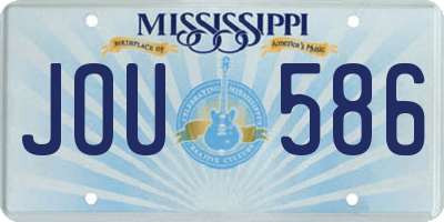 MS license plate JOU586