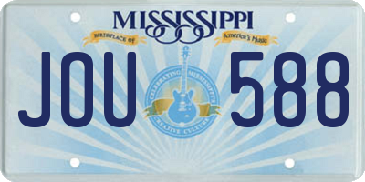 MS license plate JOU588