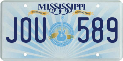 MS license plate JOU589