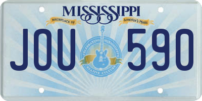 MS license plate JOU590
