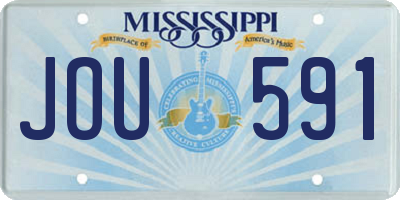 MS license plate JOU591