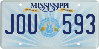 MS license plate JOU593