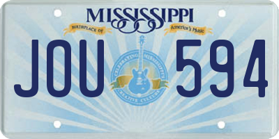 MS license plate JOU594