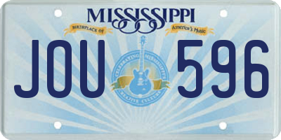 MS license plate JOU596