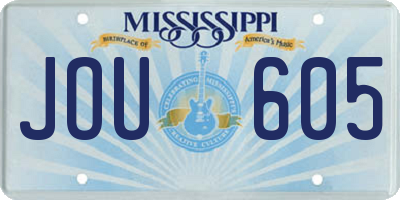 MS license plate JOU605