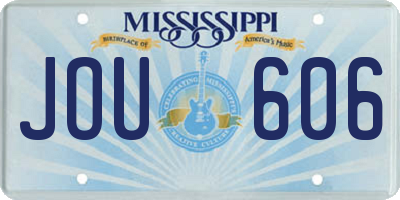 MS license plate JOU606