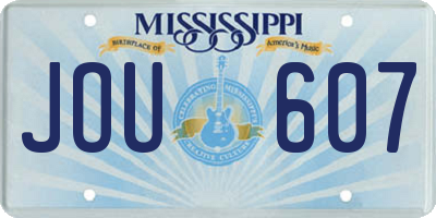 MS license plate JOU607