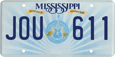 MS license plate JOU611
