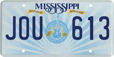 MS license plate JOU613
