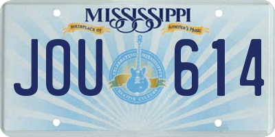 MS license plate JOU614