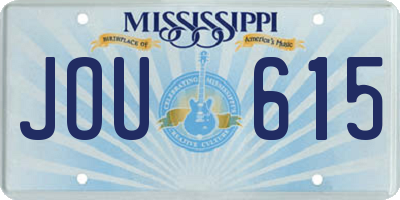 MS license plate JOU615