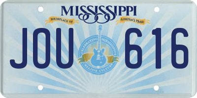 MS license plate JOU616