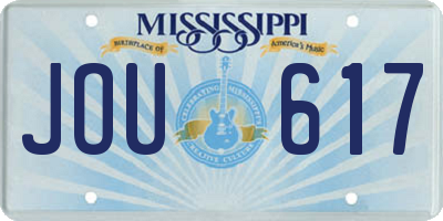 MS license plate JOU617