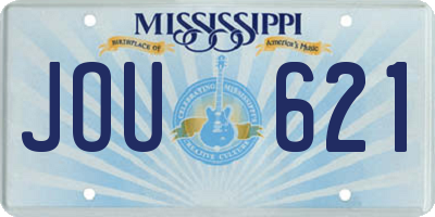 MS license plate JOU621