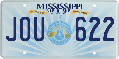 MS license plate JOU622