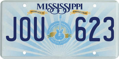 MS license plate JOU623