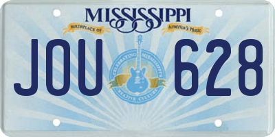 MS license plate JOU628