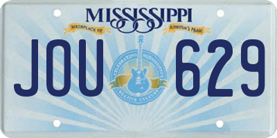 MS license plate JOU629