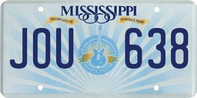 MS license plate JOU638