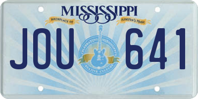 MS license plate JOU641