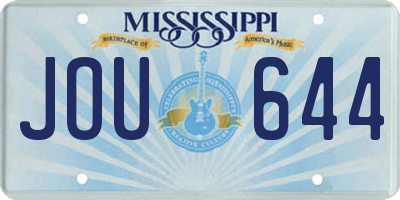 MS license plate JOU644