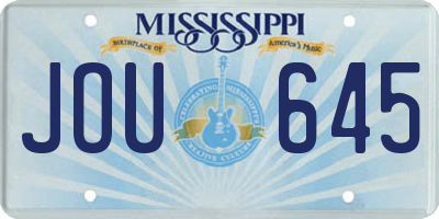 MS license plate JOU645