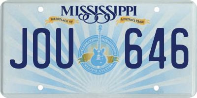 MS license plate JOU646