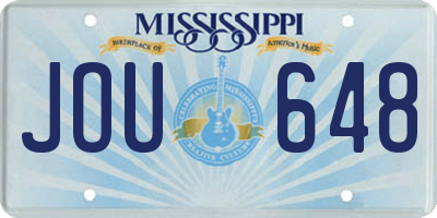 MS license plate JOU648
