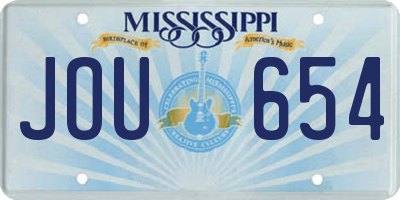 MS license plate JOU654