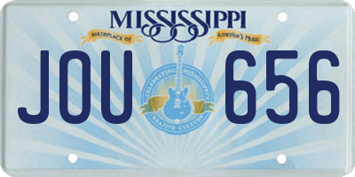 MS license plate JOU656