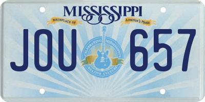 MS license plate JOU657