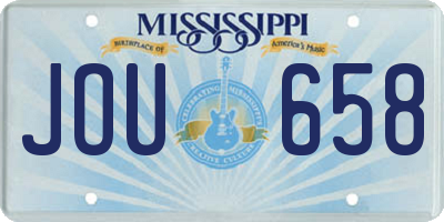 MS license plate JOU658