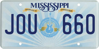 MS license plate JOU660