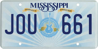 MS license plate JOU661