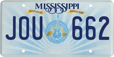 MS license plate JOU662