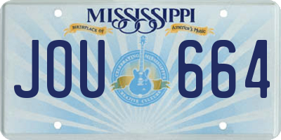 MS license plate JOU664