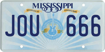 MS license plate JOU666