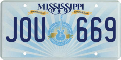 MS license plate JOU669