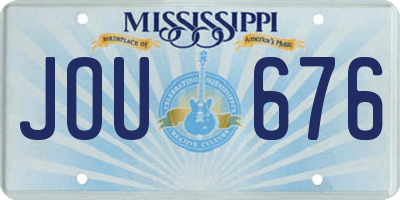 MS license plate JOU676