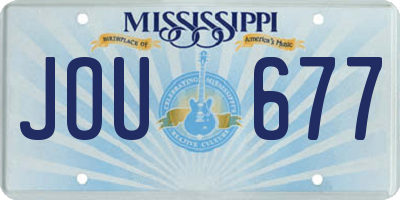MS license plate JOU677