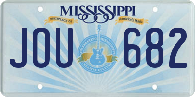 MS license plate JOU682