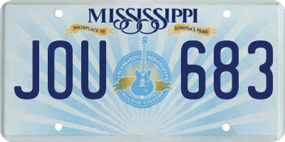 MS license plate JOU683