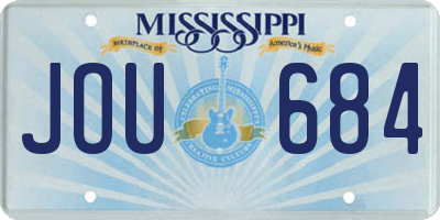 MS license plate JOU684