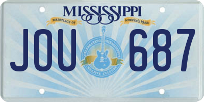 MS license plate JOU687
